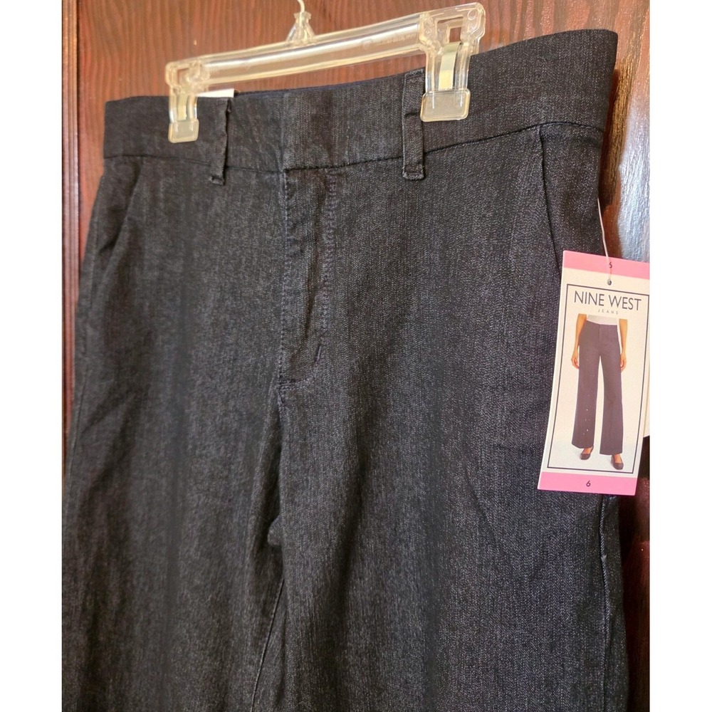 Nine West Women's Wide Leg Trouser Pants Black 6 Business Office Casual NWT - Picture 2 of 12